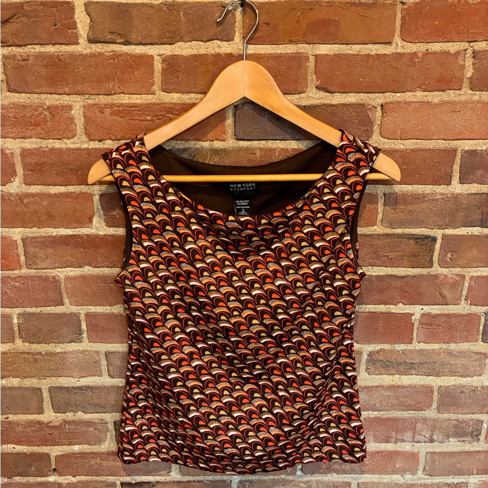 New York & Company Multicolor Patterned Tank Top